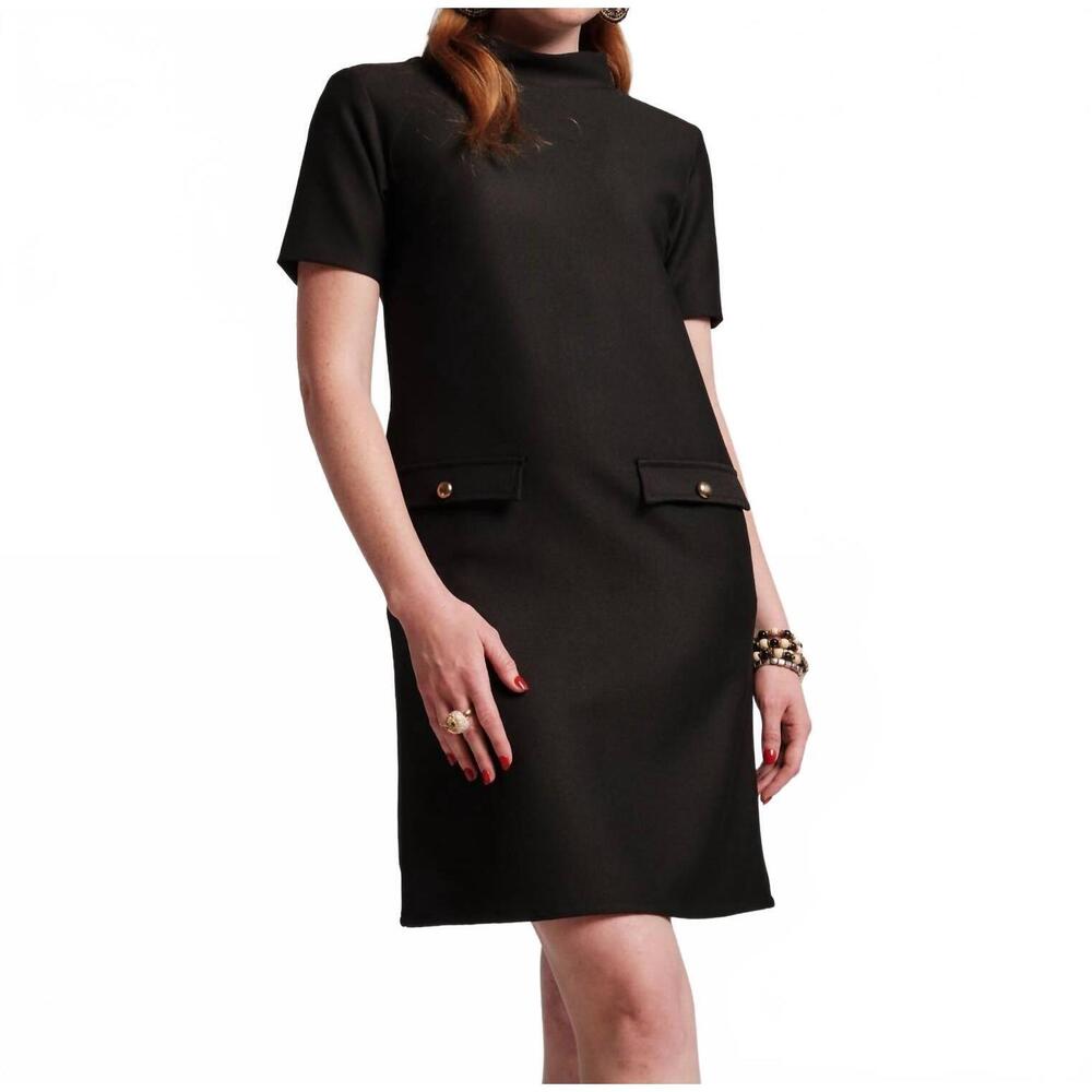 NEW FRANCES VALENTINE sarah shift dress in black
